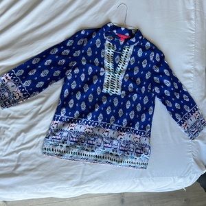 Lilly Pulitzer Popover Asani Tunic In Lapis Lazuli - image 1